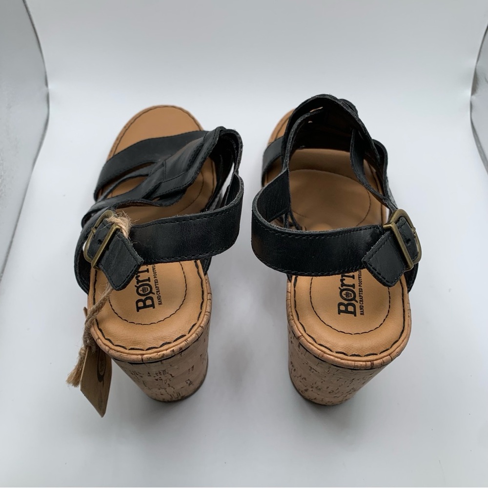 Born Bernese Strappy Cage Leather Strap Platform Cork Wedge Sandal SZ10 1299 - Picture 5 of 8